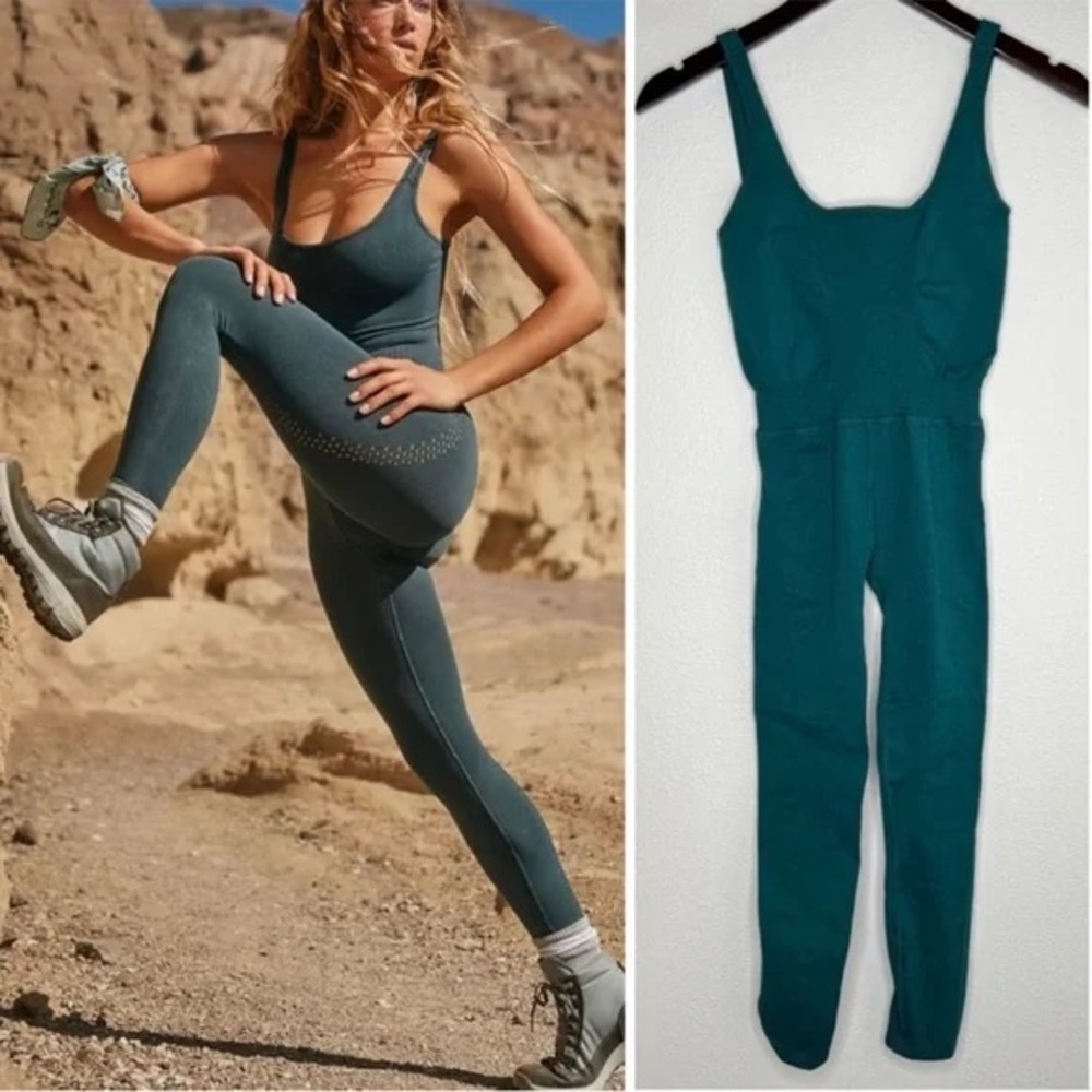 Free People Movement Good Karma Onesie in Rare Dark Teal color XS/S